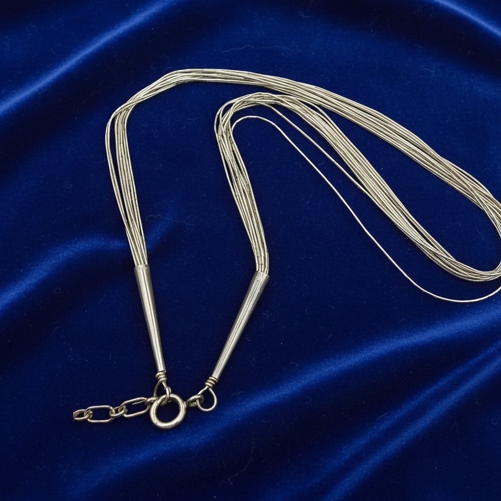Silver Mosaic  Shades of Turquoise Necklace​ - Picture 6 of 7